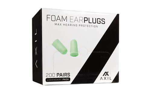 Safety Protection AXIL Foam Ear Plugs AXIL FOAM EAR PLUGS 200 PAIR BOX • Model: Foam Ear Plugs