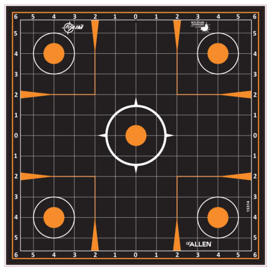 Targets Allen ZPAP M70 ALLEN EZ AIM ADHESIVE SPLASH 12X12 GRID 5PK • Model: ZPAP M70