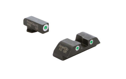 Sights Lasers AmeriGlo Classic Sight Set AMERIGLO CLSC 3 DOT FOR GLK WHT/GRN • Model: Classic Sight Set