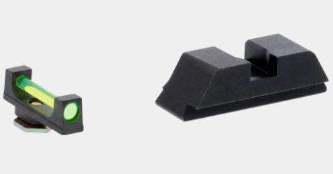 Sights Lasers AmeriGlo Ready Series Green Fiber .115 FRONT Black REAR for Glock 42-43-43X