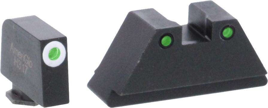 Sights Lasers AmeriGlo Ready Series Green Tritium Round Outline White .315/black .392 for Glock TallSuppressor