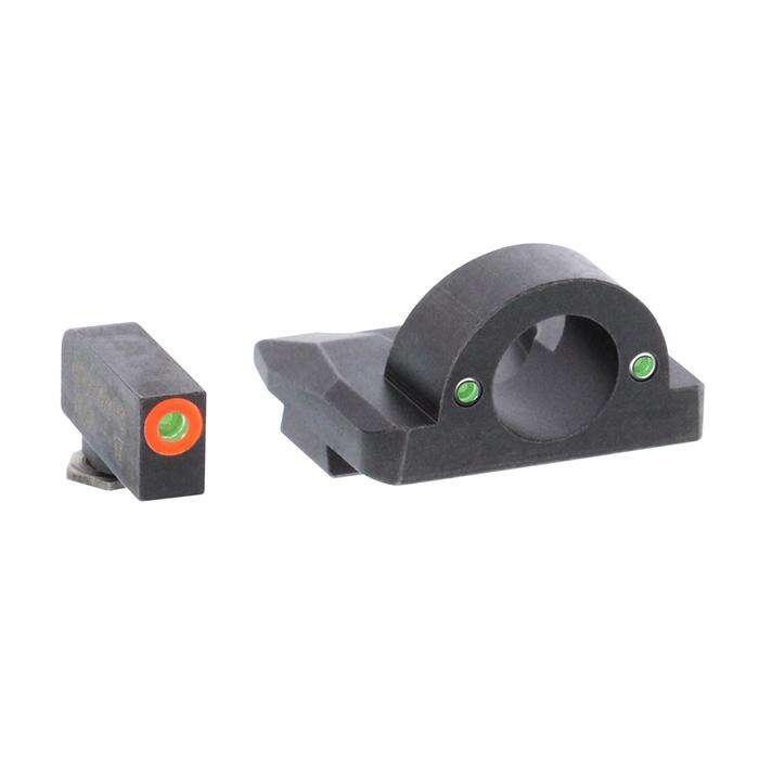 Sights Lasers AmeriGlo Ready Series NIGHT SIGHTS FOR GLK Ghost Ring Set Orange Outline 171926