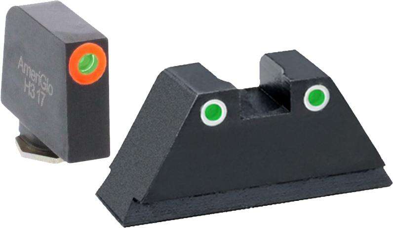 Sights Lasers AmeriGlo Ready Series Green Tritium Round Outline Orange .315/White .392 for Glock TallSuppressor