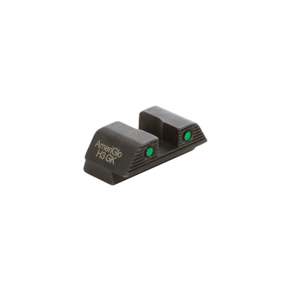 Sights Lasers AmeriGlo Ready Series Green Tritium 2-dot Black Outlines .256in H .165 Sq Notch GLOCK