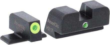 Sights Lasers AmeriGlo Ready Series Green Tritium Lime Green Lumi Outline/Green Single Dot for Sig #8 height