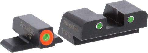 Sights Lasers AmeriGlo Ready Series Green Tritium Round Outline Orange/White for Sig #8 Height