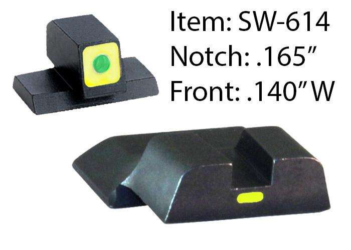 Sights Lasers AmeriGlo Ready Series CAP SIGHT SET GREEN SQUARE FRONT &REAR S&W M&P