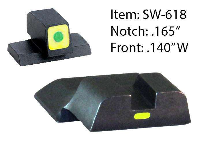 Sights Lasers AmeriGlo Ready Series CAP SIGHT SET GREEN SQUARE FRONT &REAR S&W M&P SHLD