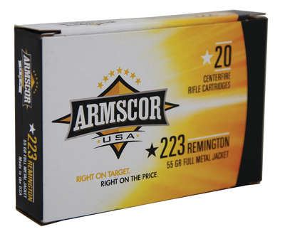 Ammunition Armscor Ammo 223Rem ARMSCOR 223REM 55GR FMJ 20/1000 • Model: Ammo