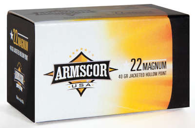 Ammunition Armscor Ammo 22WMR ARMSCOR 22WMR 40GR JHP 50/2000 • Model: Ammo