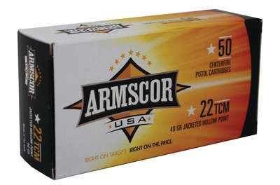 Ammunition Armscor Ammo ARMSCOR 22TCM 40GR JHP 50/1000 • Model: Ammo