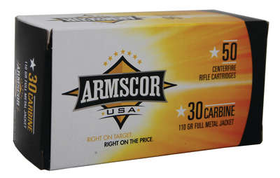 Ammunition Armscor Ammo 30Carbine ARMSCOR 30CARB 110GR FMJ 50/1000 • Model: Ammo