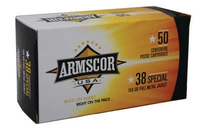 Ammunition Armscor Ammo 38Special ARMSCOR 38SPL 158GR FMJ 50/1000 • Model: Ammo