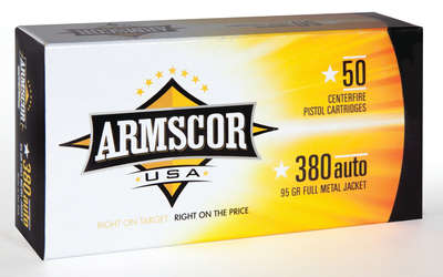 Ammunition Armscor Ammo 380ACP ARMSCOR 380ACP 95GR FMJ 50/1000 • Model: Ammo