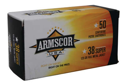 Ammunition Armscor Ammo 38Super ARMSCOR 38SUPER 125GR FMJ 50/1000 • Model: Ammo