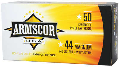 Ammunition Armscor Ammo 44Magnum ARMSCOR 44MAG 240GR SWC 50/400 • Model: Ammo