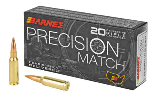 Ammunition Barnes Precision Match Burner 6.5Grendel BARNES PREC MTH 6.5 GRN 120GR MB OTM • Model: Precision Match Burner