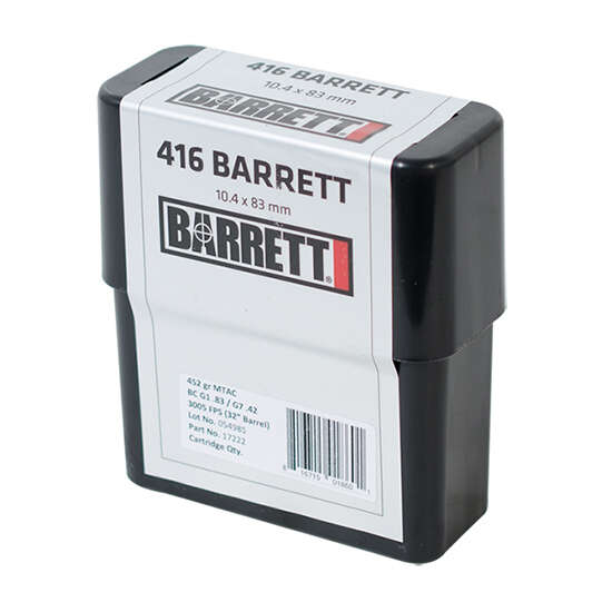 Ammunition Barrett ZPAP M85 416Barrett BARR AMMO 416BARR 452GR CEB MTAC 10RD • Model: ZPAP M85