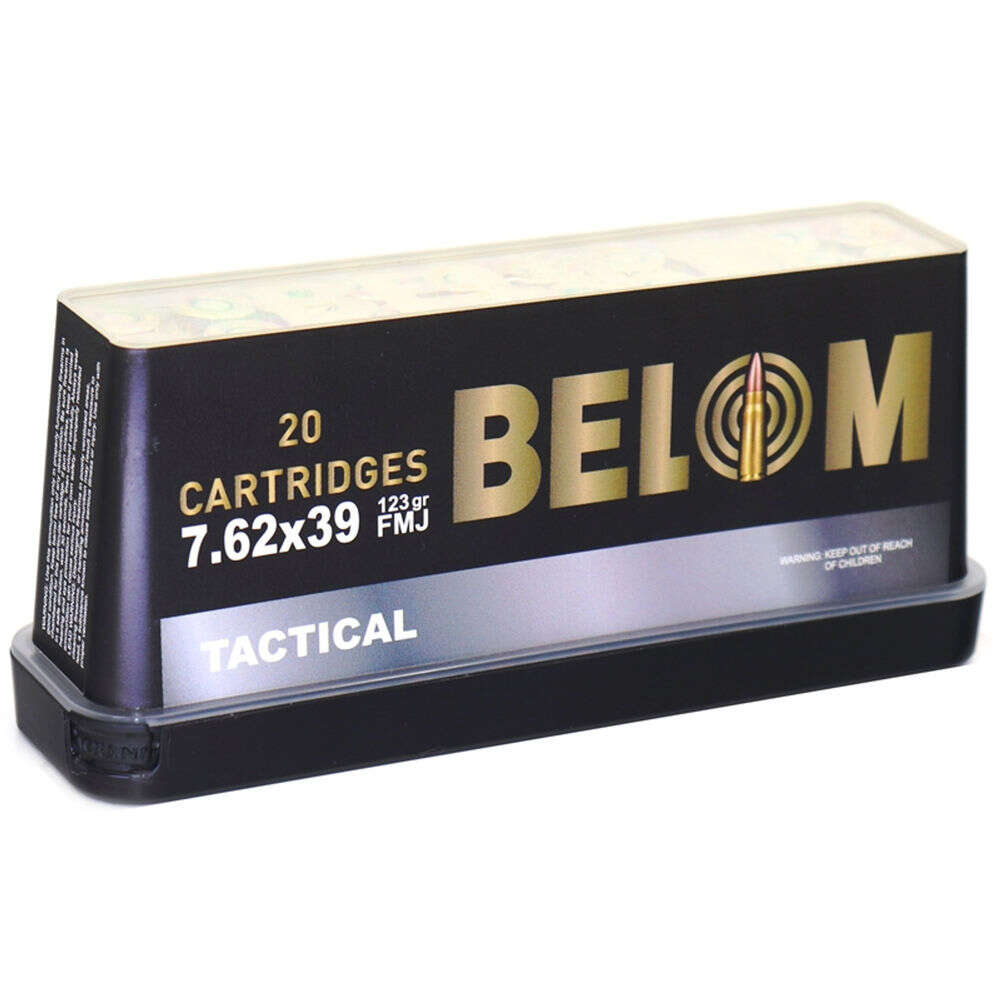 Ammunition Belom Tactical 7.62x39mm BELOM 7.62X39 BRASS 123GR FMJ 20/480 • Model: Tactical