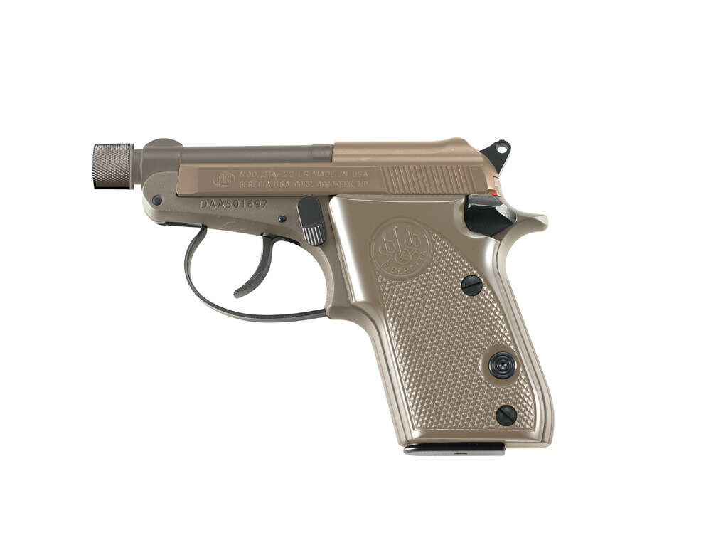 Handguns Beretta 21A Bobcat Covert 22LR 21 BOBCAT FDE 22LR FDE TB    # • 2.9" TIP-UP BARREL • Model: 21A Bobcat Covert