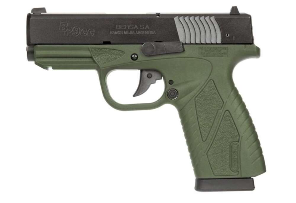 Handguns Bersa BP9 Concealed Carry 9mm CONCEAL CARRY 9MM OD GRN 8+1 • 1WO MAGAZINES / PICATINNY RAIL • Model: BP9 Concealed Carry