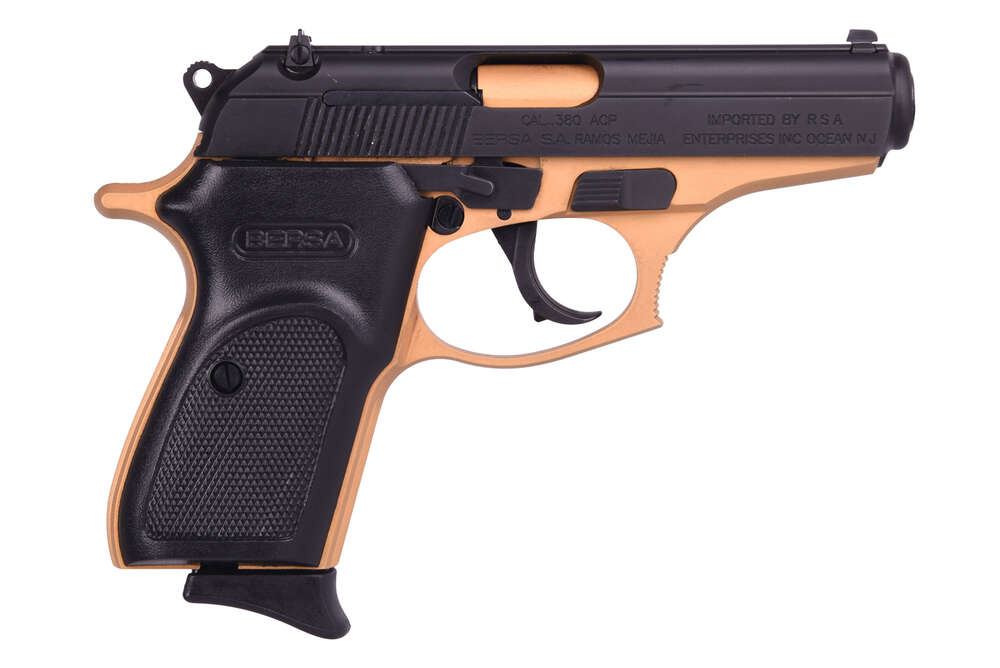 Handguns Bersa Thunder 380 380ACP THUNDER 380 GOLD/BLACK 380ACP • CERAKOTE GOLD FRAME • Model: Thunder 380