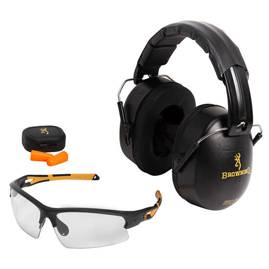 Safety Protection Browning ZPAP M70 BRO RANGE KIT ADULT BLK EAR MUFFS PLUGS GLASSES • Model: ZPAP M70