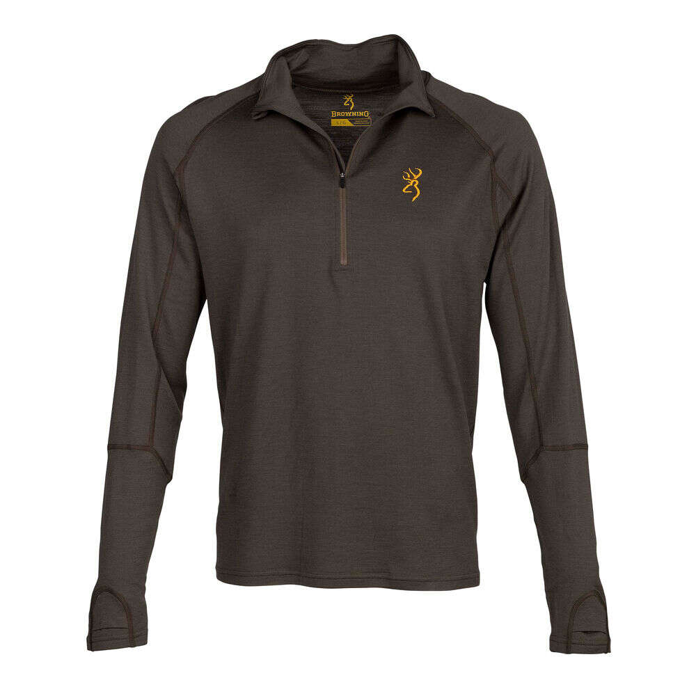 Clothing Browning 4.50" SHT MERINO1/4 ZIP MAJOR BROWN 2X-LARGE