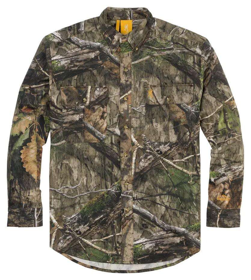 Clothing Browning Ready Series Browning WASATCH-CB Button-Front 2 Pocket Shirt Mossy Oak DNA S