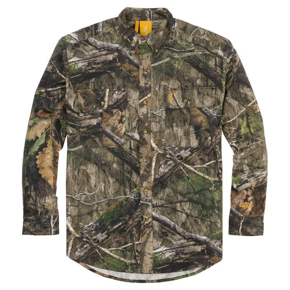 Clothing Browning Ready Series Browning WASATCH-CB Button-Front 2 Pocket Shirt Mossy Oak DNA M