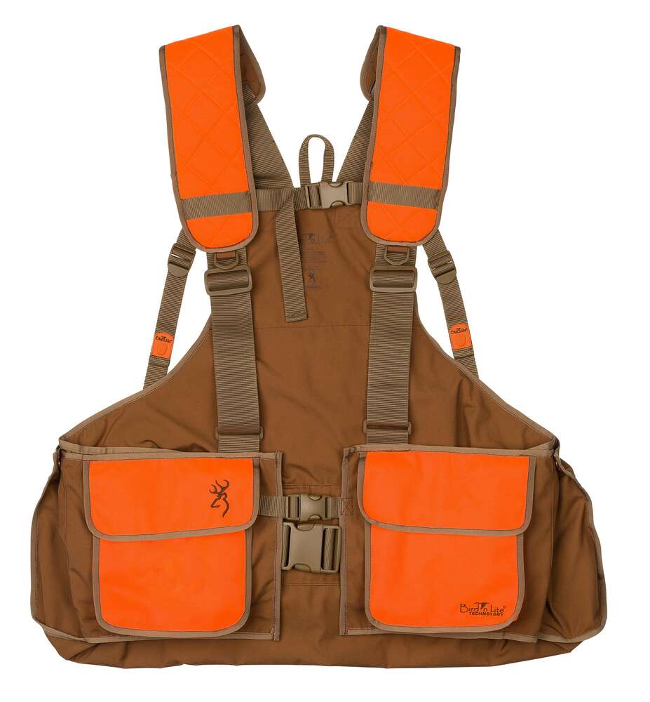 Clothing Browning Ready Series Browning Upland Strap VEST TAN/Blaze ONESIZE Fits Most