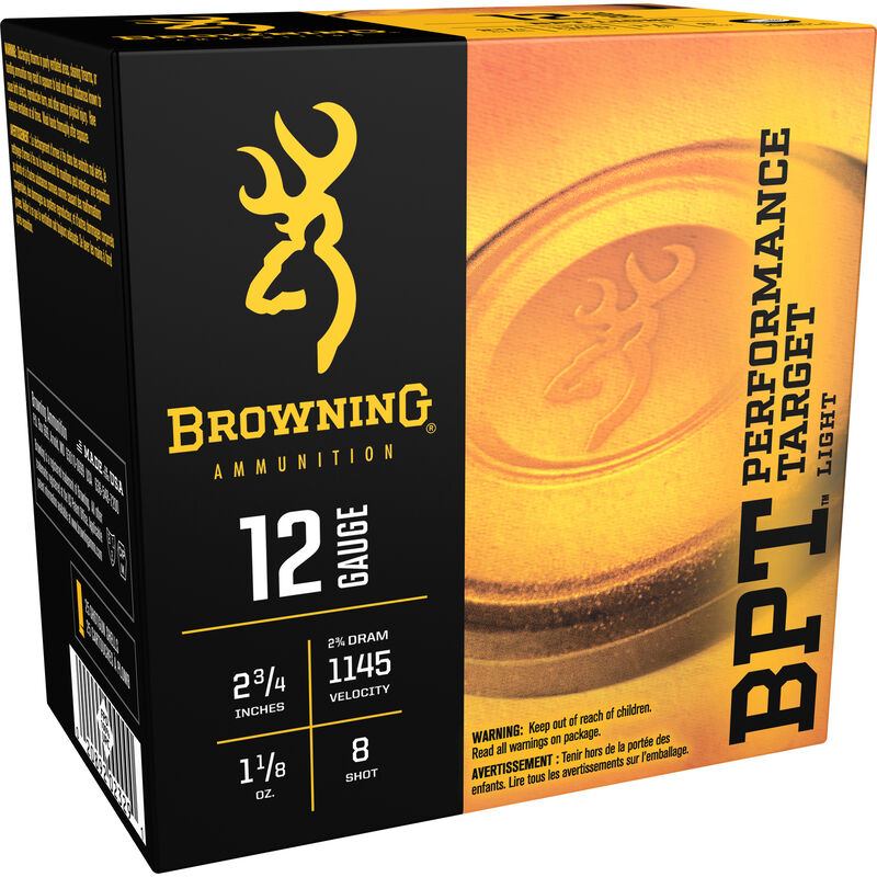 Ammunition Browning 1 1/8 oz 12Gauge BRNA B193611228 BBT PTGT 12 2.75 8SHT  1-1/8 25/10 • Model: 1 1/8 oz