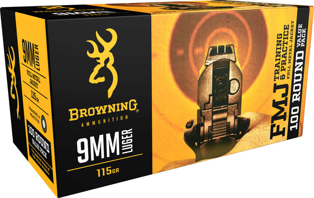 Ammunition Browning 362 ft lbs 9mm BRNA B191800094    9MM    115 FMJ VALUE PK  100/05