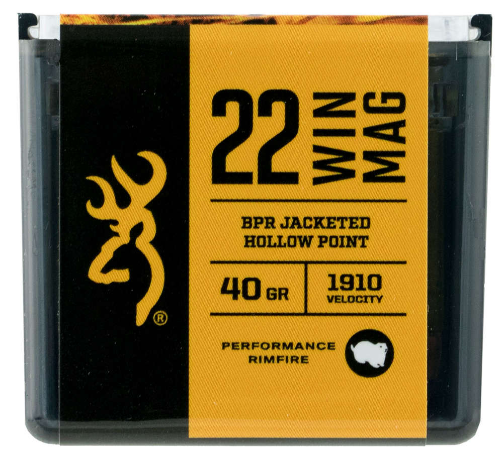 Ammunition Browning 324 ft lbs 22WMR BRNA B195122050    22WMR   40 JHP            50/20 • Model: 324 ft lbs