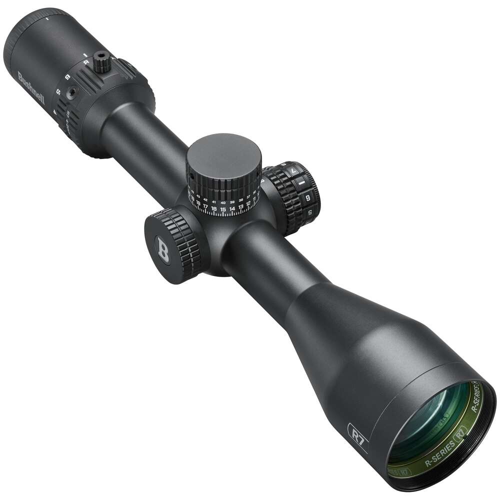 Scopes Bushnell R7 Riflescope R7 4-20X50  FFP MOA HLDOVR BLK &bull; ILLUMINATED FIBER MOA &bull; Model: R7 Riflescope