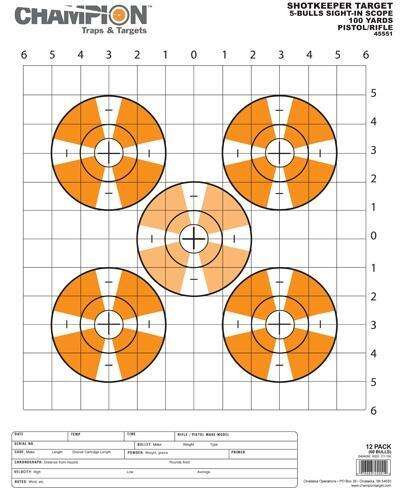 Targets Champion Ready Series SHOTKEEPER TARGETS SIGHT-IN SCOPE TGT LRG 12PK