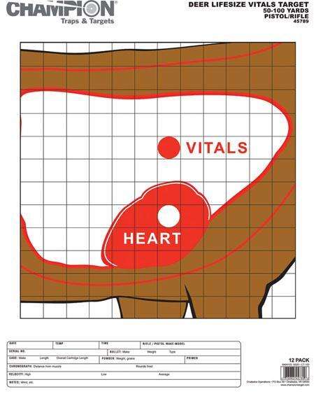 Targets Champion Ready Series DEER VITALS TARGET 12/PK • Model: Ready Series