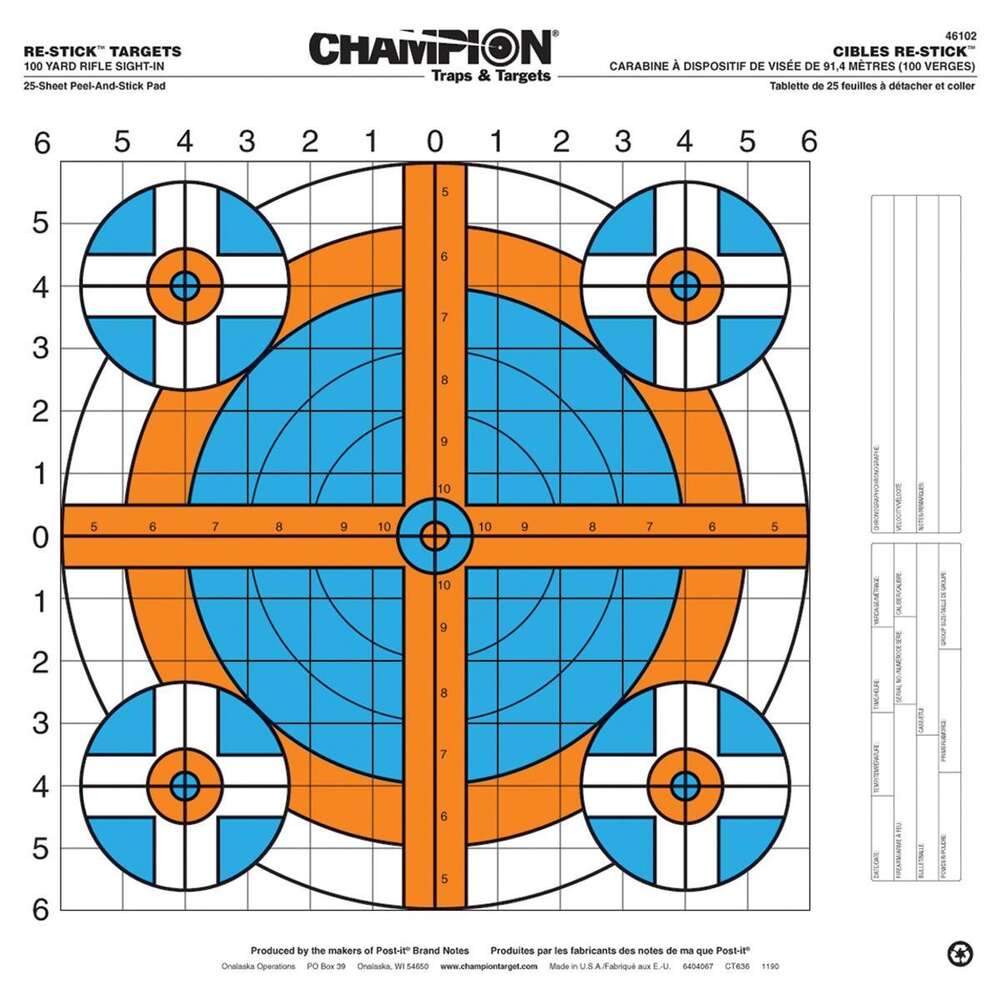 Targets Champion Ready Series RESTICK 100YD RIF SGHT TGT 16X16 • Model: Ready Series