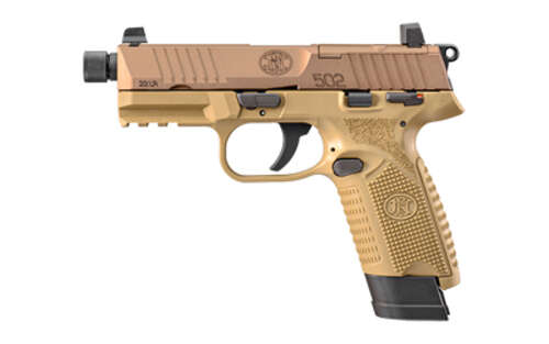 Handguns FN 502 22LR FN 502T 22LR 4.6" 1-15RD 1-10RD FDE