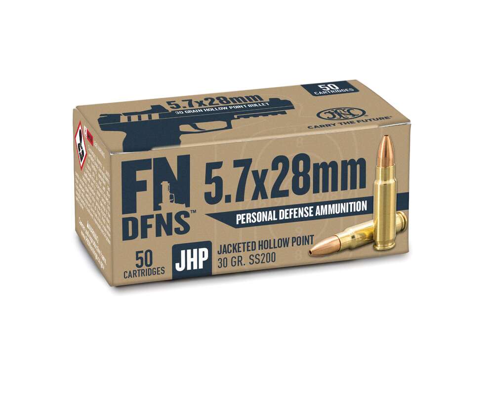 Ammunition FN Five Seven Ammo 5.7x28mm AMMO 30GR 5.7 JHP 500RD CASE • SS200