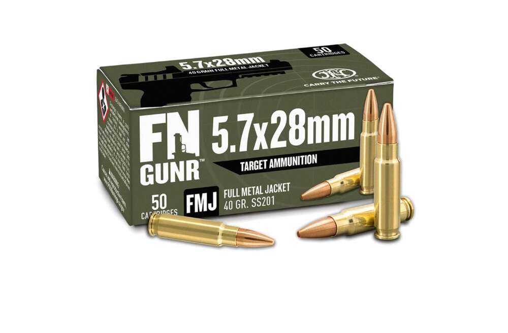 Ammunition FN Five Seven Ammo 5.7x28mm GUNR 40GR 5.7 FMJ 500RD CASE • SS201