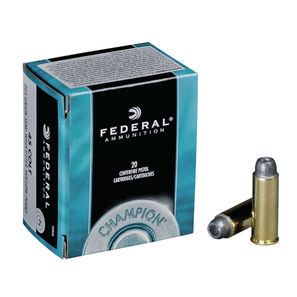 Ammunition Federal Ready Series 45Colt FEDERAL 45 COLT 225GR SEMI WADCUTTER HOLLOW POINT CHAMPION AMMO 20RD