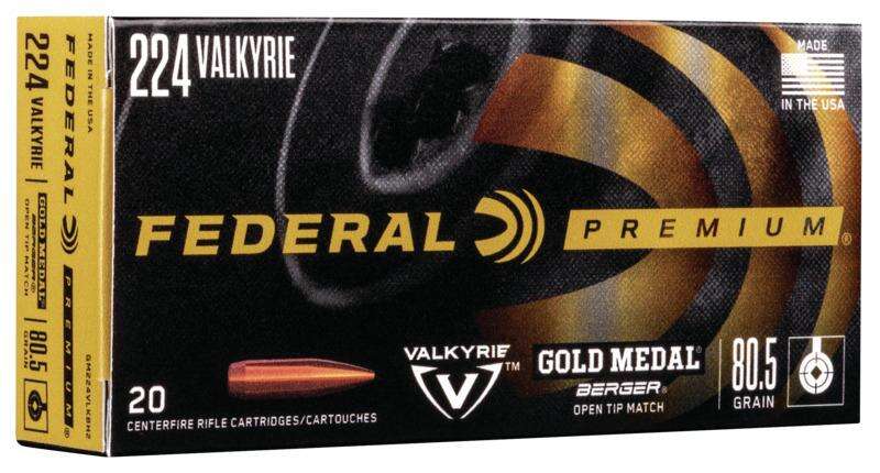 Ammunition Federal Ready Series FEDERAL 224 VALKYRIE 80.5GR GOLD MEDAL BERGER AMMO 20RD