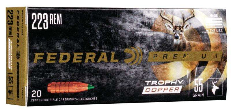 Ammunition Federal Ready Series 223Rem FEDERAL .223 REM 55GR TROPHY COPPER AMMO 20RD