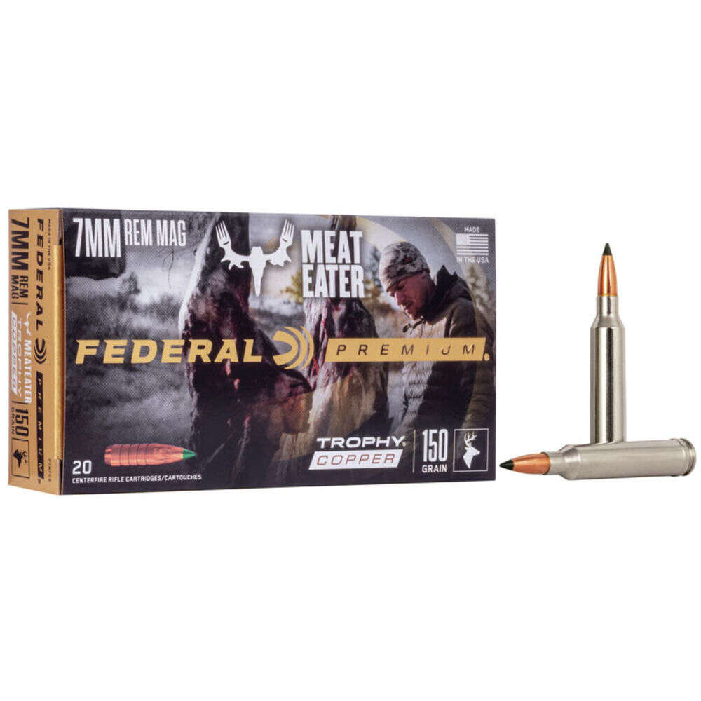 Ammunition Federal Ready Series 7mmRemMag FEDERAL 7MM REM MAG 150GR TROPHY COPPER AMMO 20RD