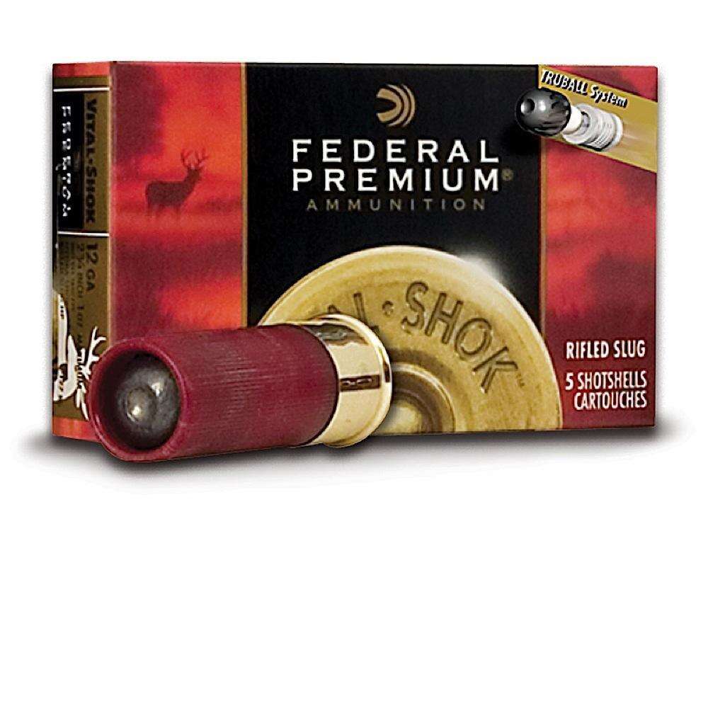 Ammunition Federal Ready Series 12Gauge FEDERAL PREMIUM VITAL-SHOK RIFLED SLUGS 12GA 3"MAX 1OZ TRUBALL HP 5RD