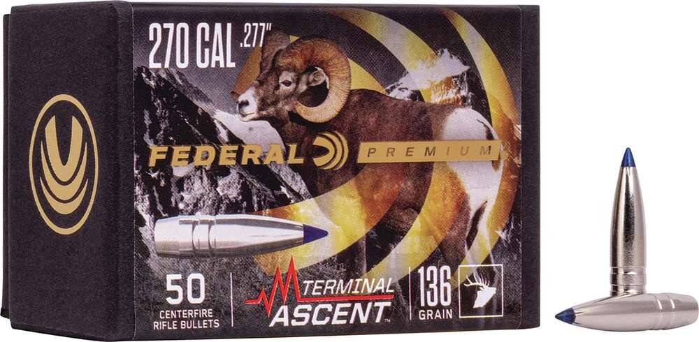 Ammunition Federal Ready Series FEDERAL .277 CALIBER 136GR TERMINAL ASCENT COMP BULLET  50RD