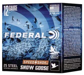 Ammunition Federal Ready Series 12Gauge FEDERAL SPEED-SHOK HV STEEL SNOW GOOSE 12GA 3" 1 1/4OZ 2 AMMO 25RD