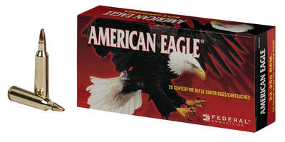 Ammunition Federal American Eagle 22 250 FED AE 22-250 50GR JHP 20/200