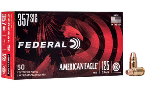 Ammunition Federal American Eagle 357Sig FED AM EAGL 357SIG 125GR FMJ 50/1000